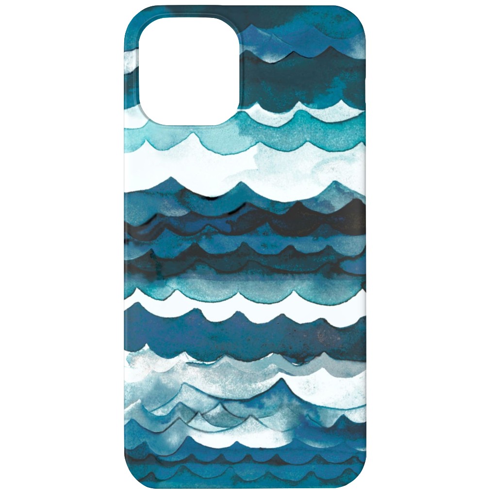 Sea Waves - Aqua Phone Case, Slim Case, Matte, iPhone 12, Blue