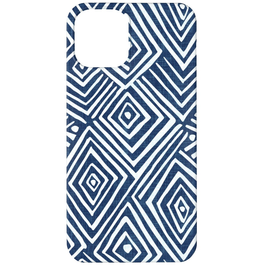 Diamond Mud Cloth -Blue Phone Case, Slim Case, Matte, iPhone 12, Blue