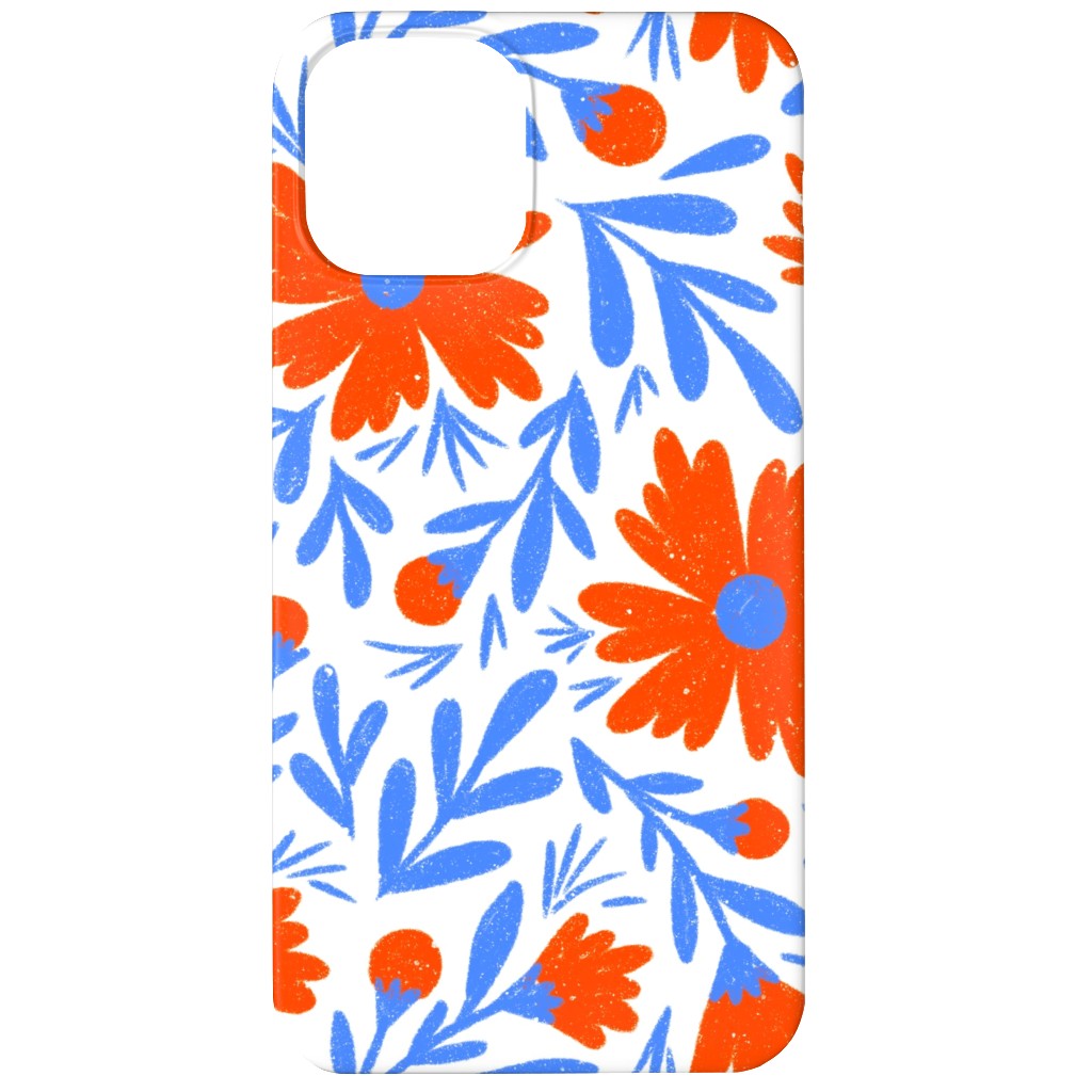 Floral Drop - Red and Blue Phone Case, Slim Case, Matte, iPhone 12, Blue, True Blue