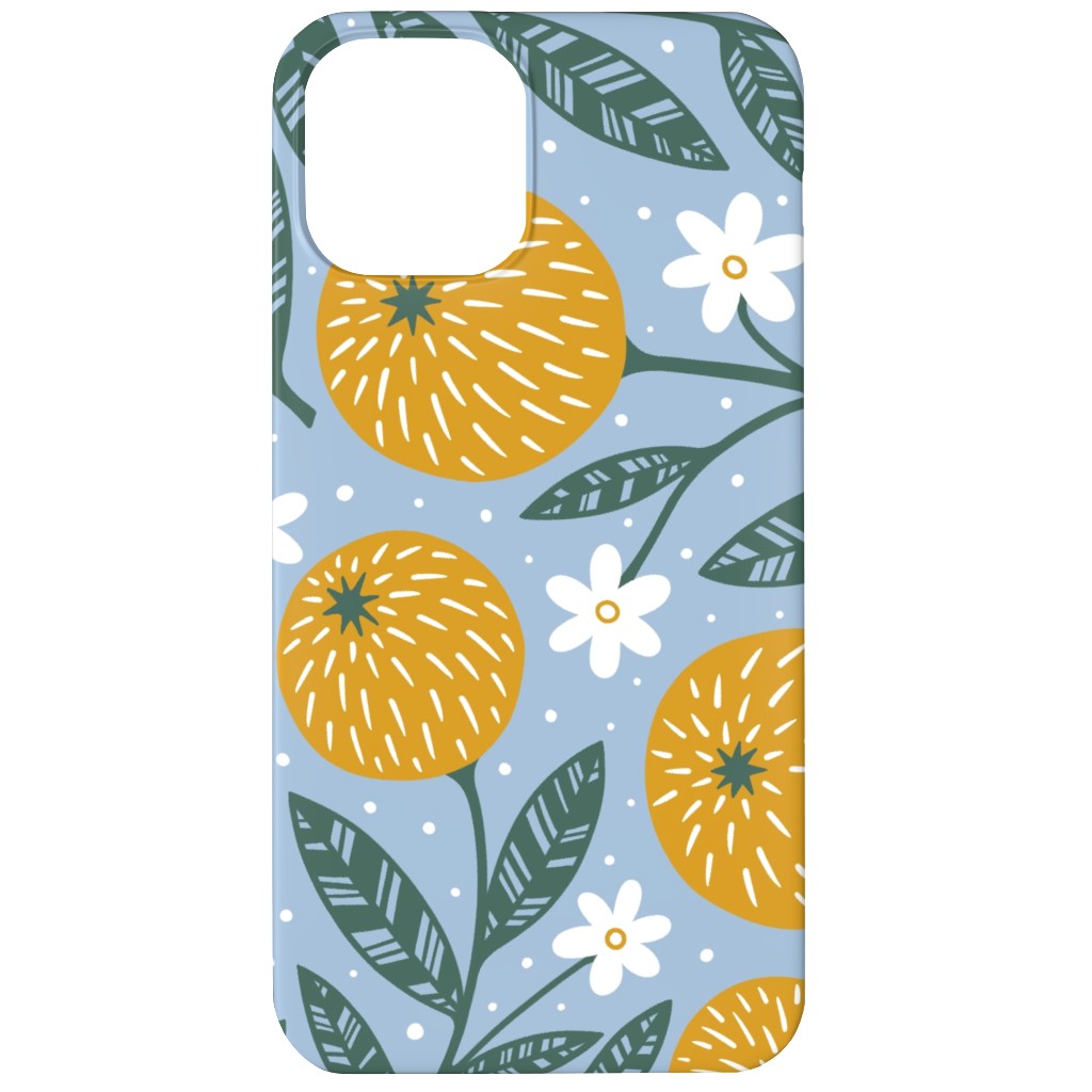 Orange Trees - Blue Phone Case, Slim Case, Matte, iPhone 12, Blue, True Blue