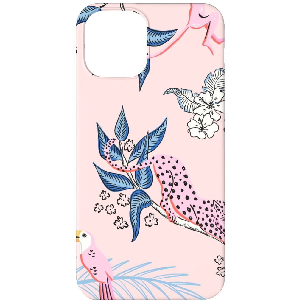 Jungle Toile - Pink Phone Case, Slim Case, Matte, iPhone 12, Pink