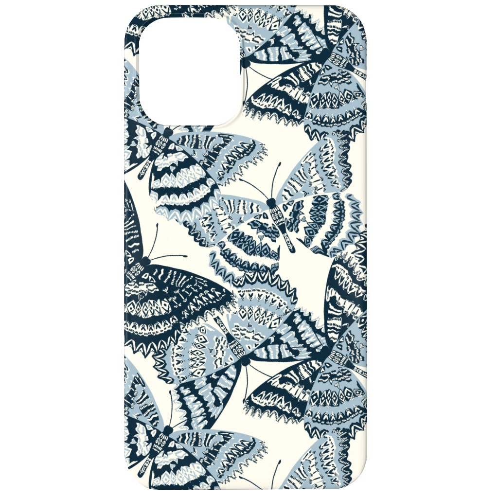 Butterfly - Hand Drawn - Blue Phone Case, Slim Case, Matte, iPhone 12, Blue, True Blue