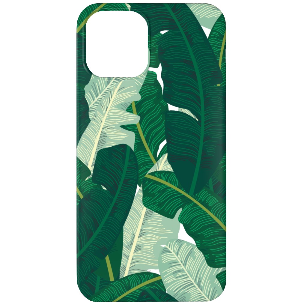 Classic Banana Leaves in Palm Springs Green Phone Case, Slim Case, Matte, iPhone 12, Green