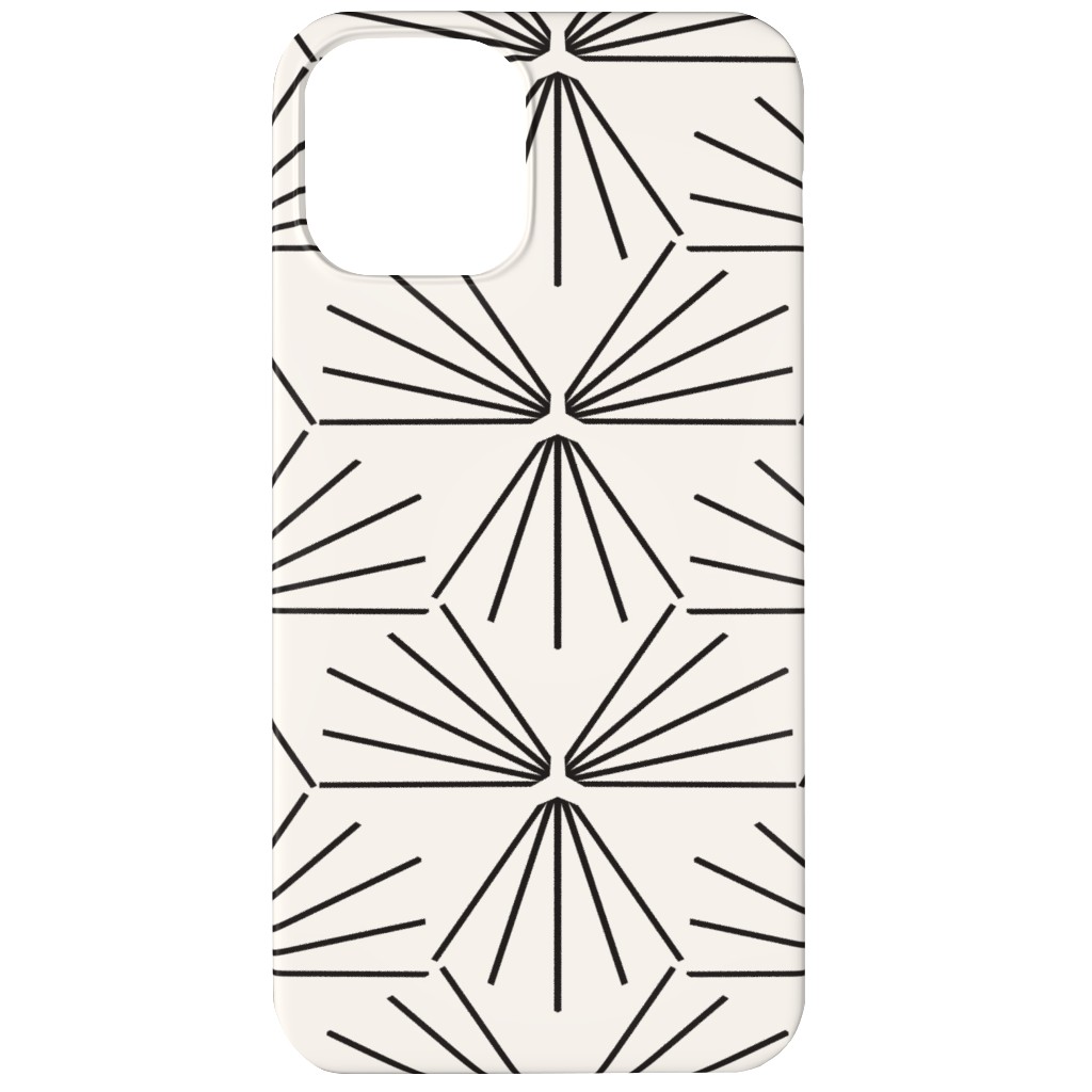 Sun Tile - Black & Off White Phone Case, Slim Case, Matte, iPhone 12, Beige, Pearl