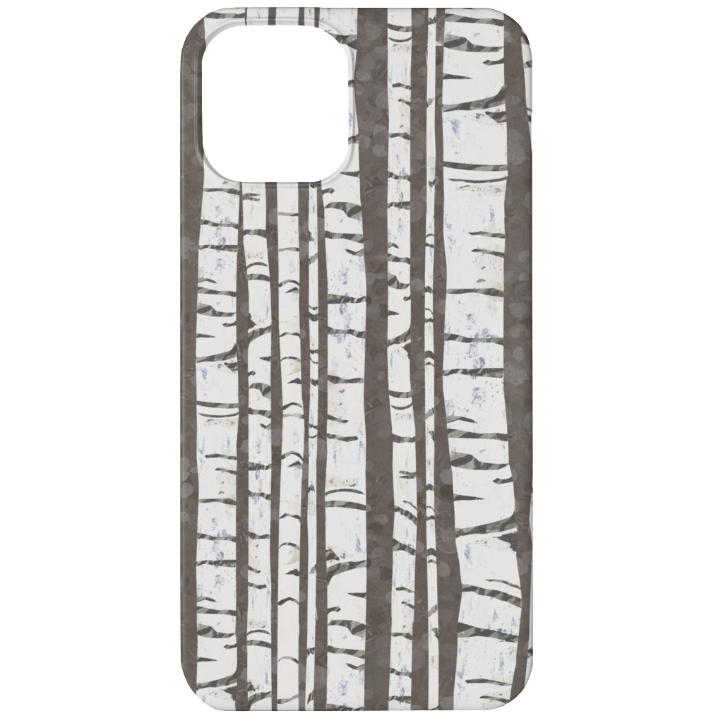 Birch Forest - Gray Phone Case, Slim Case, Matte, iPhone 12, Gray