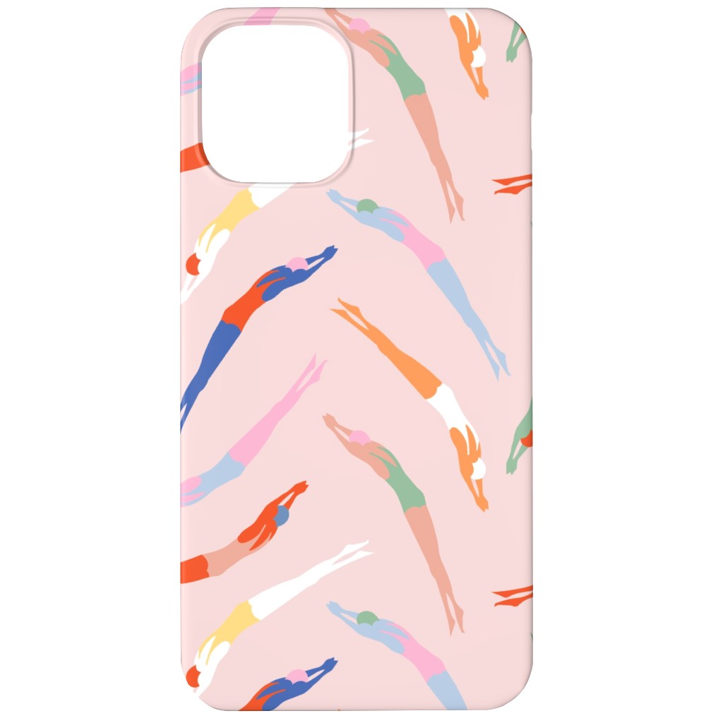 Art Deco Divers - Pink Phone Case, Slim Case, Matte, iPhone 12, Pink