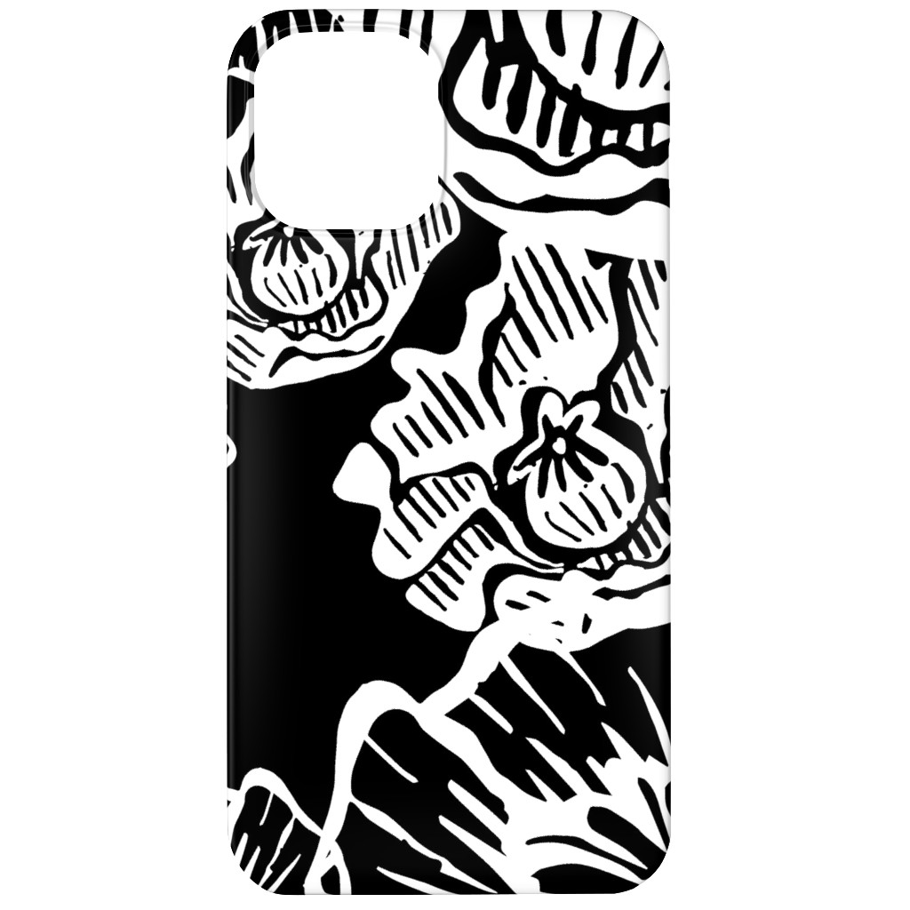 Poppy Arty Phone Case, Slim Case, Matte, iPhone 12, Black, Black