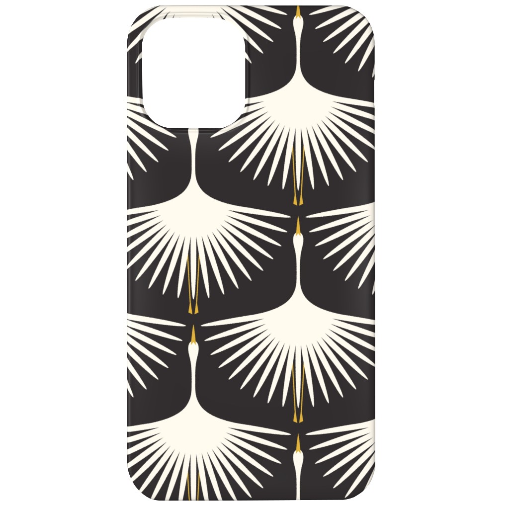 Art Deco Swans Phone Case, Slim Case, Matte, iPhone 12, Black