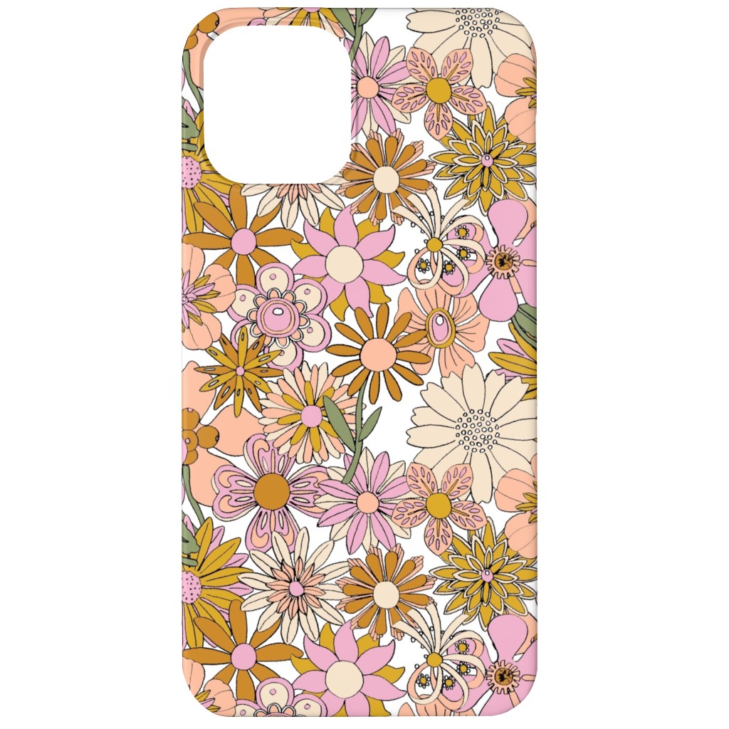 Chelsea Vintage Floral Garden - Pink Phone Case, Slim Case, Matte, iPhone 12, Pink, Bright Pink