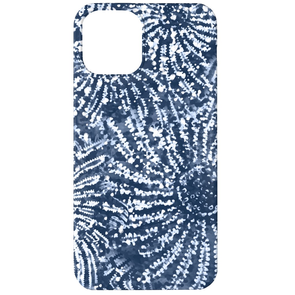 Shibori Floral Bursts - Navy Phone Case, Slim Case, Matte, iPhone 12, Blue