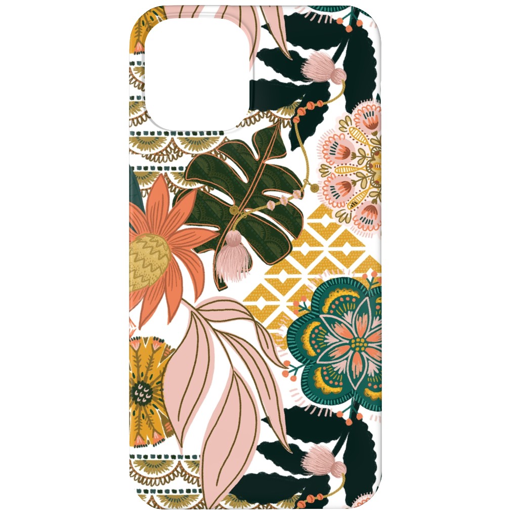 Boho Tropical - Floral - Multi Light Phone Case, Slim Case, Matte, iPhone 12, Multicolor