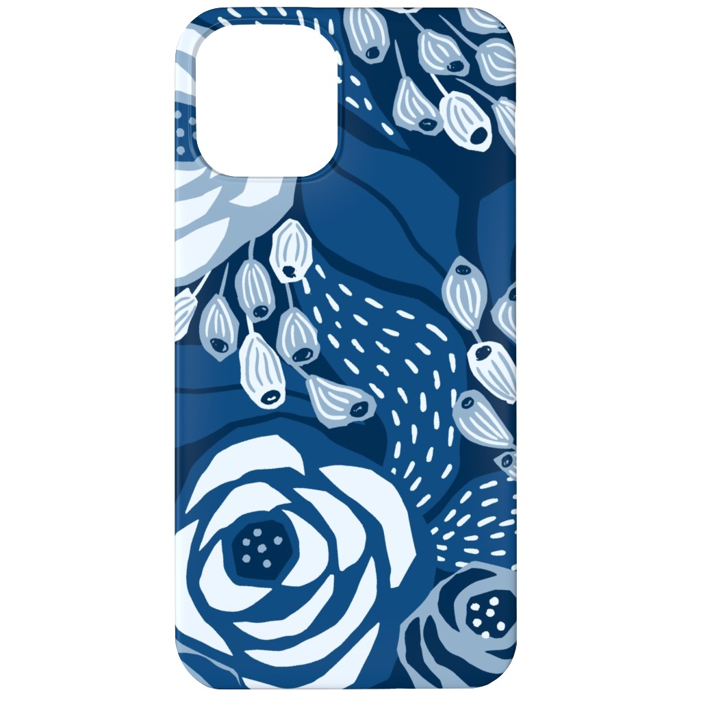 Papercut Roses Phone Case, Slim Case, Matte, iPhone 12, Blue