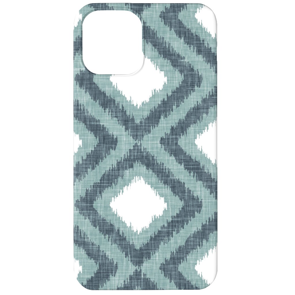 Ikat Diamonds - Dusty Blue Phone Case, Slim Case, Matte, iPhone 12, Blue, True Blue