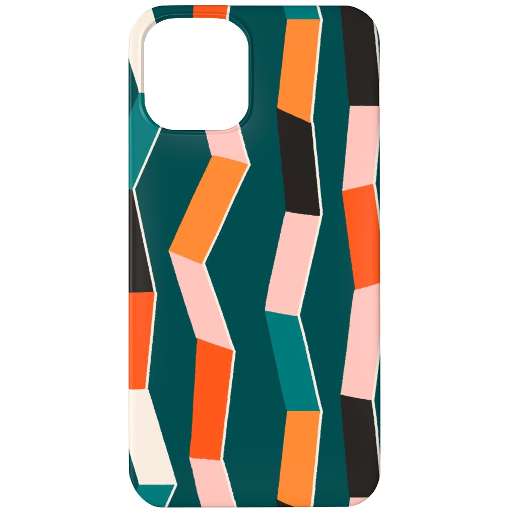 Funky - Multi on Green Phone Case, Slim Case, Matte, iPhone 12, Multicolor