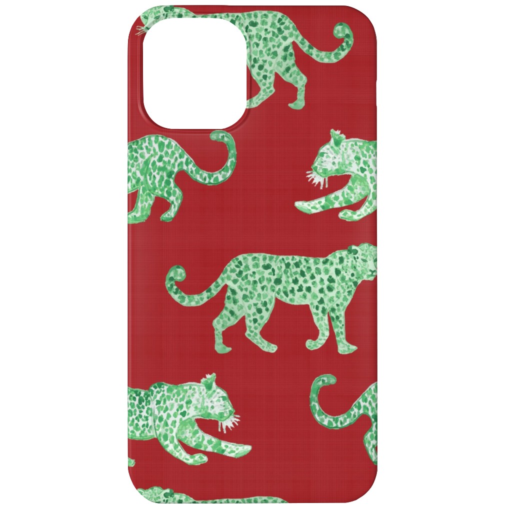Leopard Parade Phone Case, Slim Case, Matte, iPhone 12, Red, Cinnamon