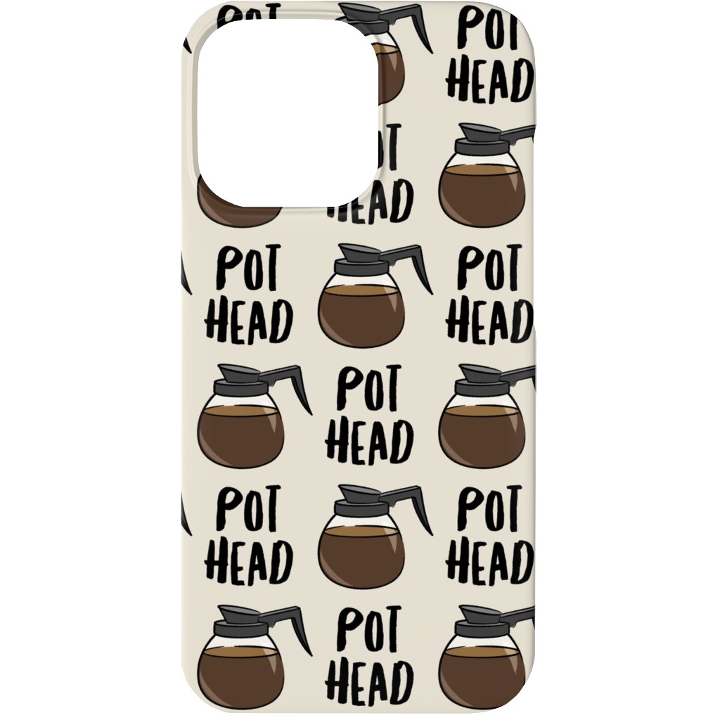 Coffee Pots - Beige Phone Case, Silicone Liner Case, Matte, iPhone 13 Mini, Brown