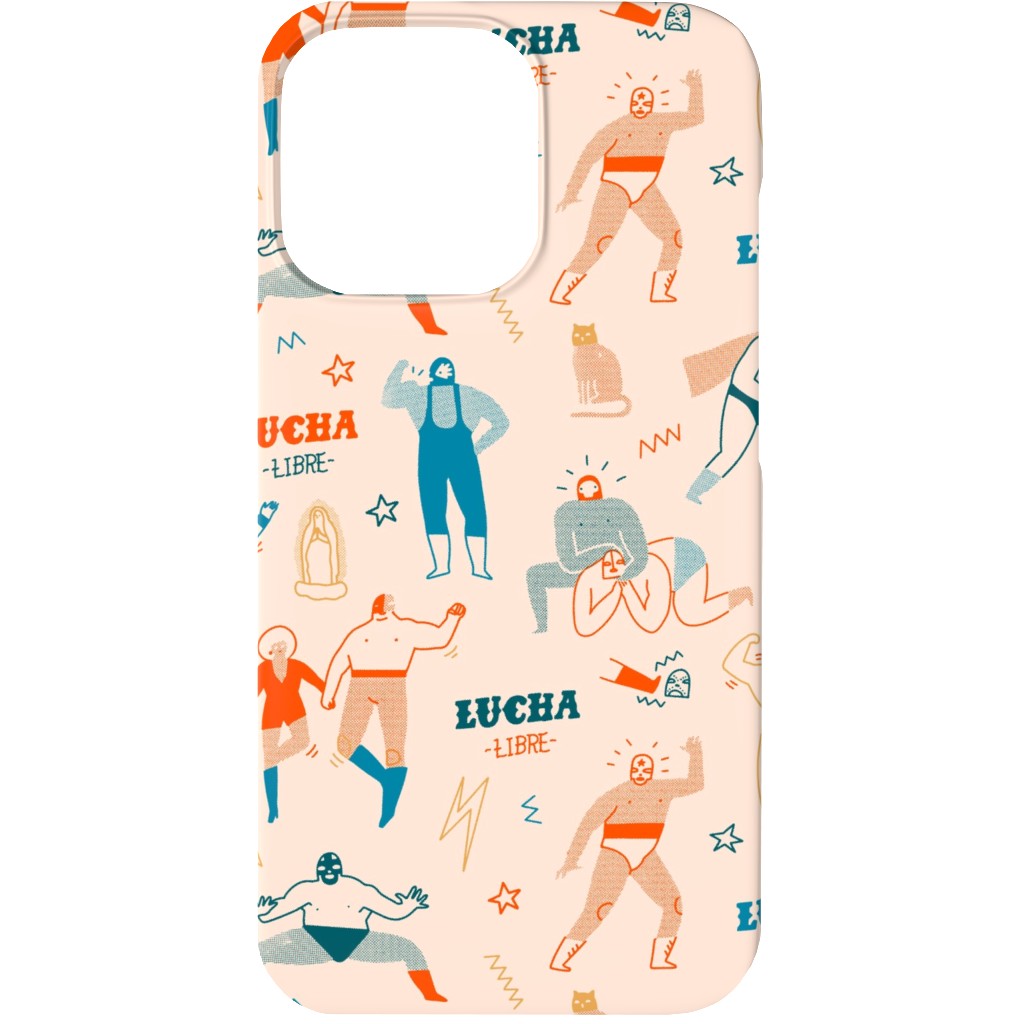 Mexican Lucha Libre - Beige Phone Case, Silicone Liner Case, Matte, iPhone 13 Mini, Beige