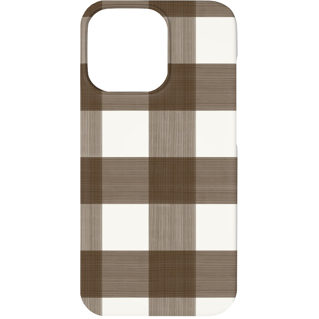 Cross Hatch Plaid Phone Case, Silicone Liner Case, Matte, iPhone 13 Mini, Brown
