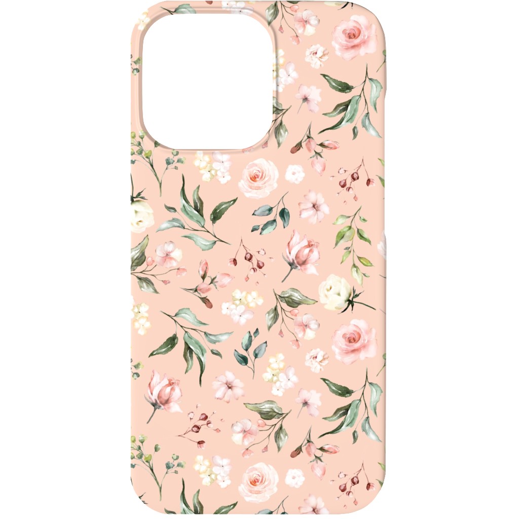 Celestial Rose Floral - Blush Phone Case, Silicone Liner Case, Matte, iPhone 13 Mini, Pink