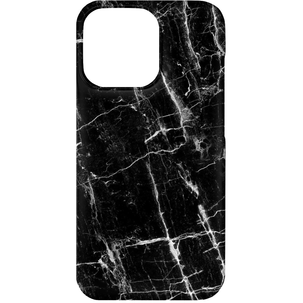 Cracked Black Marble Phone Case, Silicone Liner Case, Matte, iPhone 13 Mini, Black