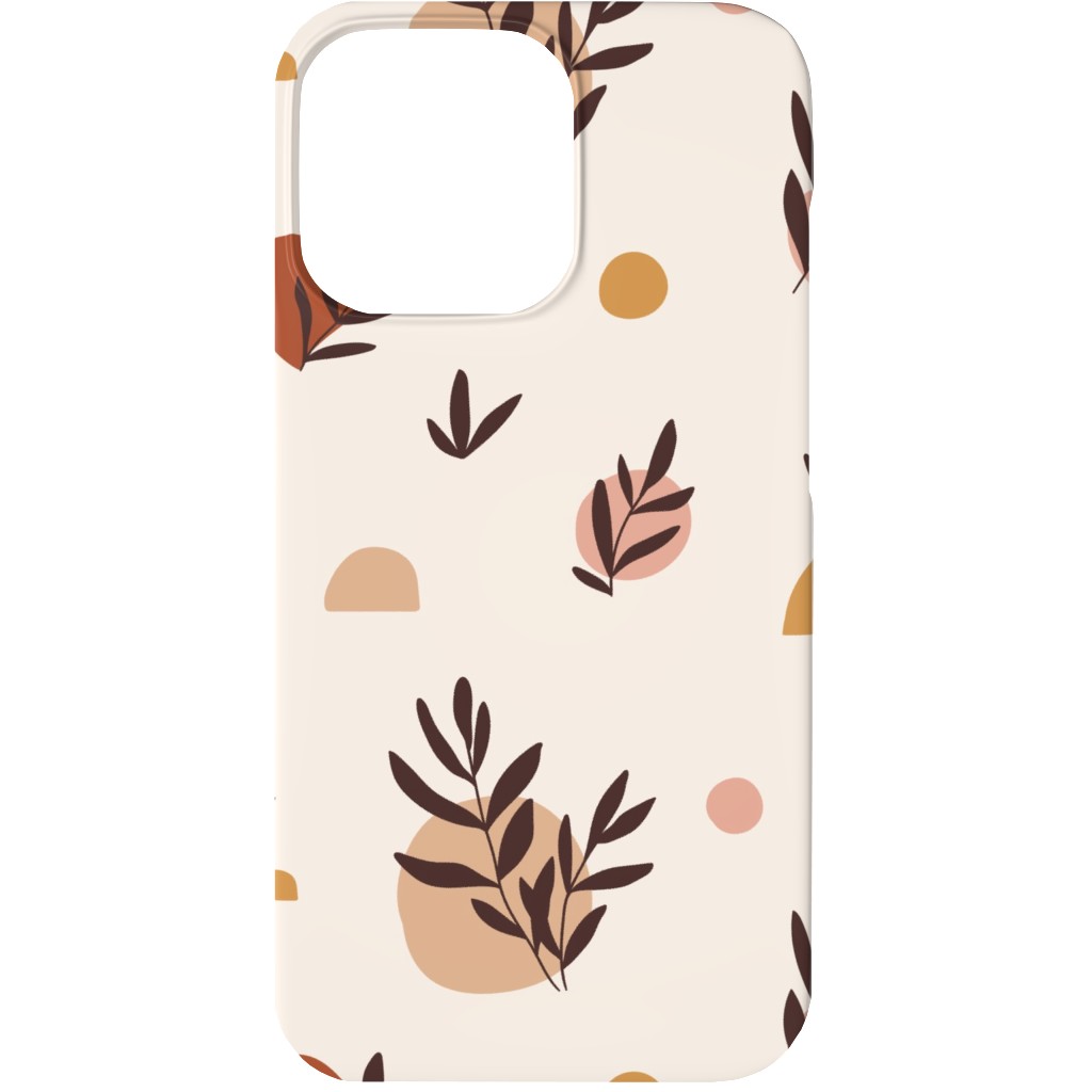 Abstraction and Tropical Leaves - Light Phone Case, Silicone Liner Case, Matte, iPhone 13 Mini, Beige