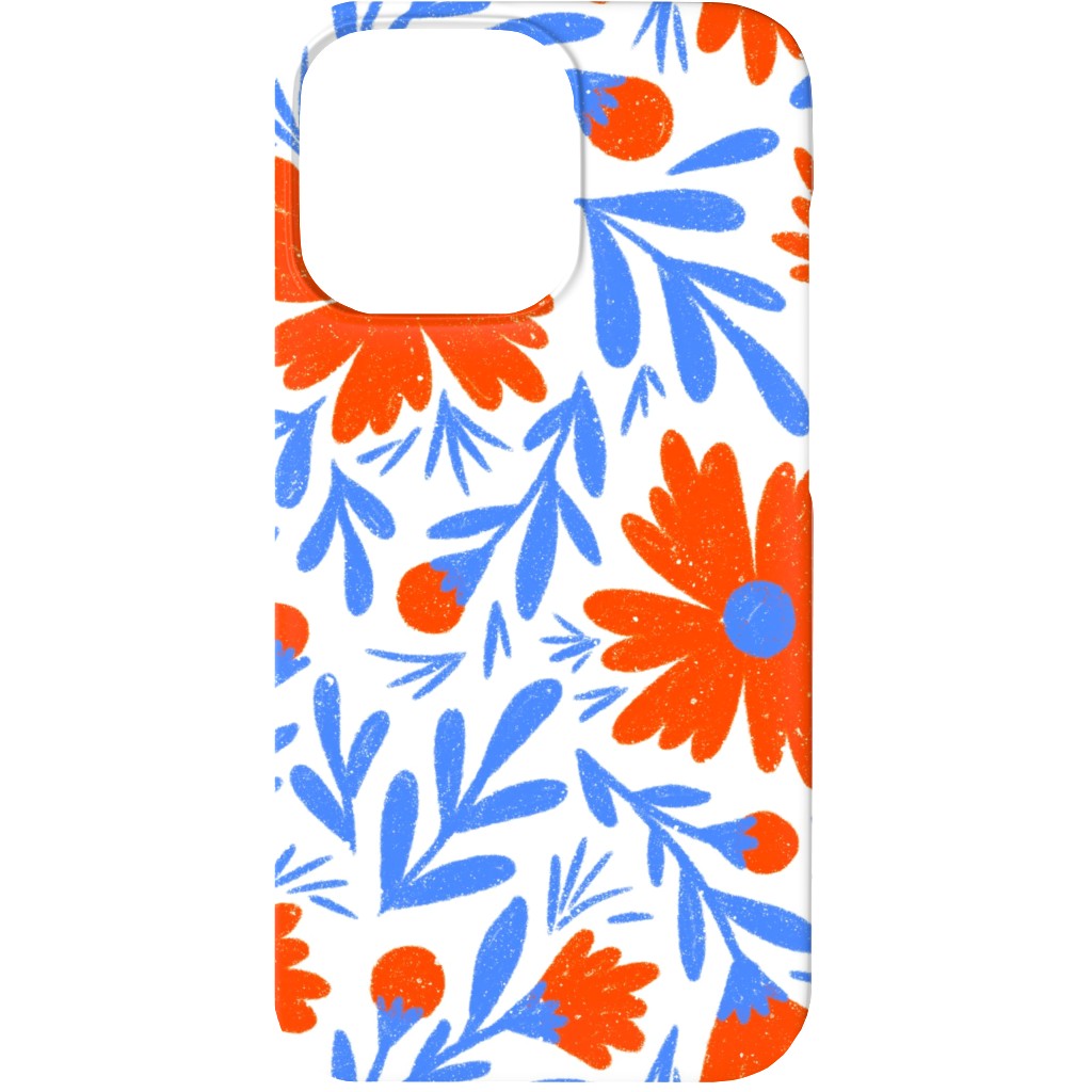Floral Drop - Red and Blue Phone Case, Slim Case, Matte, iPhone 13 Mini, Blue