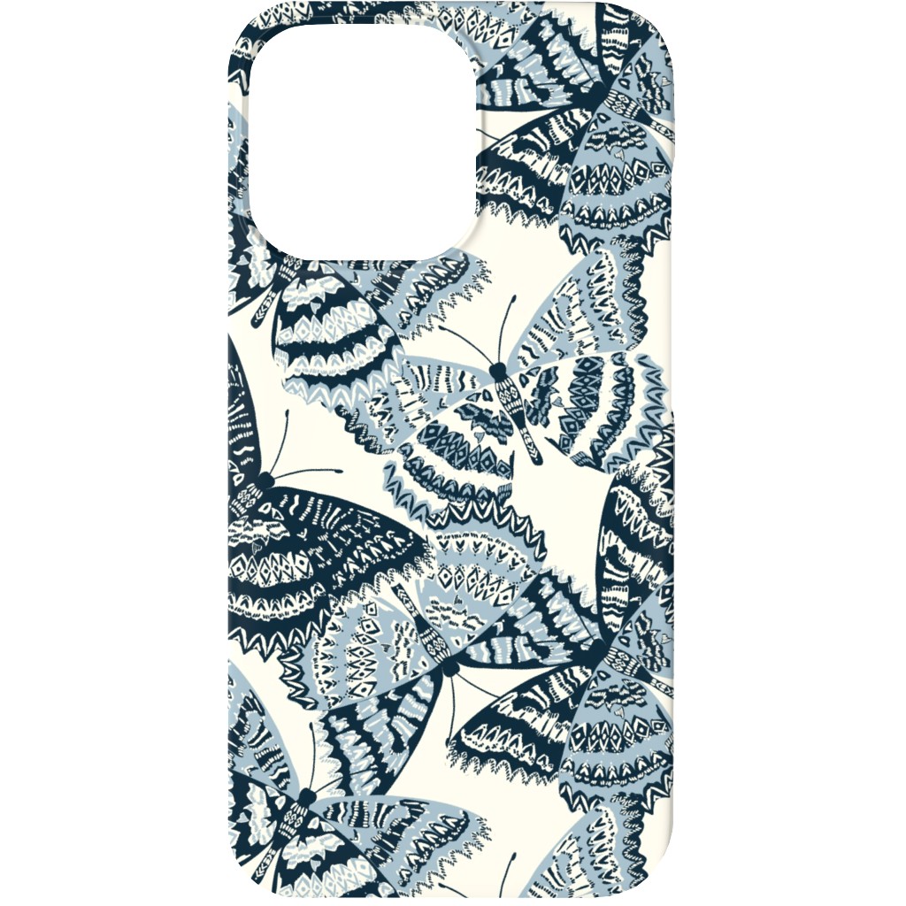 Butterfly - Hand Drawn - Blue Phone Case, Slim Case, Matte, iPhone 13 Mini, Blue