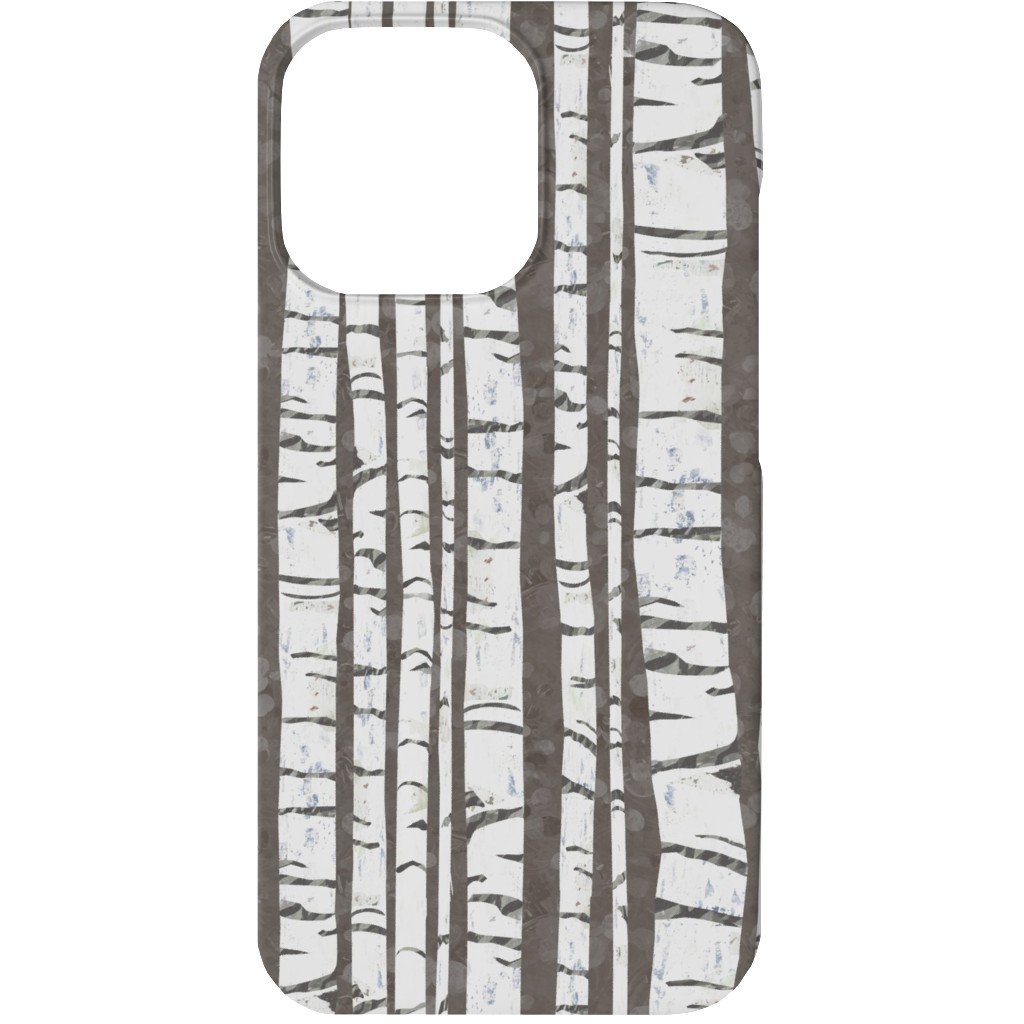Birch Forest - Gray Phone Case, Slim Case, Matte, iPhone 13 Mini, Gray