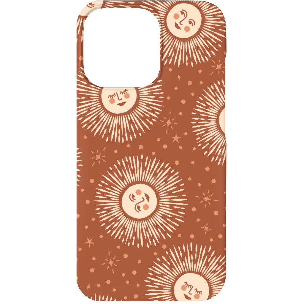 Golden Sun - Multidirectional - Rust Brown Phone Case, Slim Case, Matte, iPhone 13 Mini, Orange
