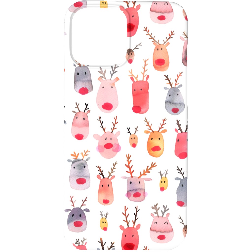 Rudolph Reindeers Phone Case, Silicone Liner Case, Matte, iPhone 13 Pro Max, Red, White