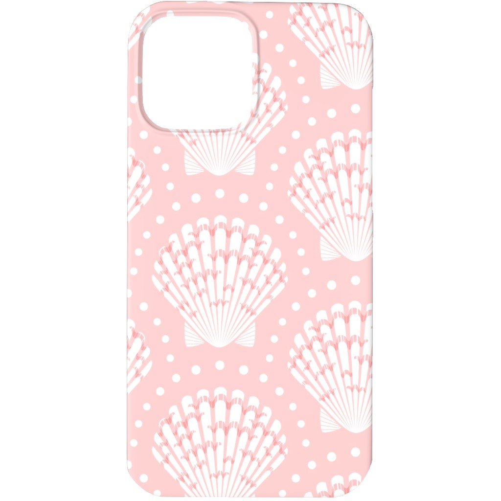 Pretty Scallop Shells - Pink Phone Case, Silicone Liner Case, Matte, iPhone 13 Pro Max, Pink