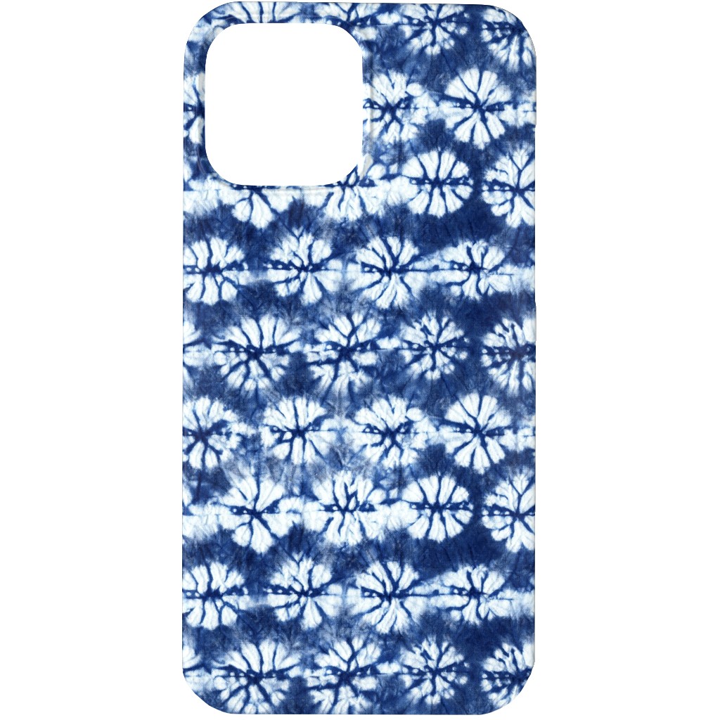 Shibori Pine - Blue Phone Case, Silicone Liner Case, Matte, iPhone 13 Pro Max, Blue, True Blue