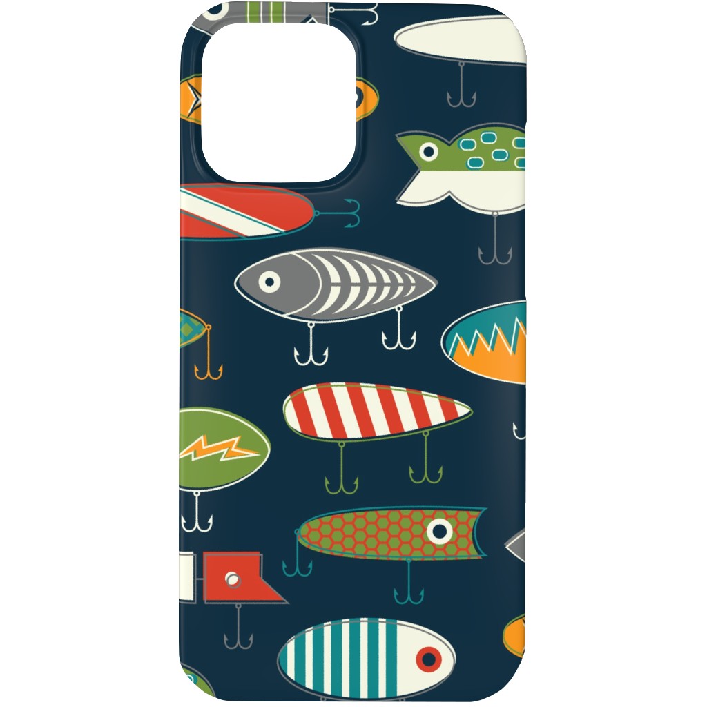 Hooked Up - Navy Phone Case, Silicone Liner Case, Matte, iPhone 13 Pro Max, Multicolor