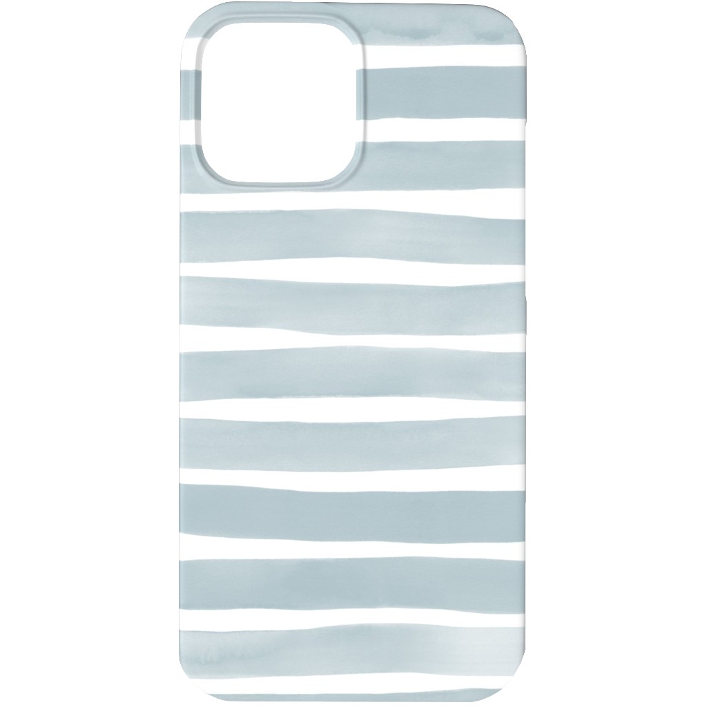 Imperfect Watercolor Stripes Phone Case, Silicone Liner Case, Matte, iPhone 13 Pro Max, Blue, Smoke