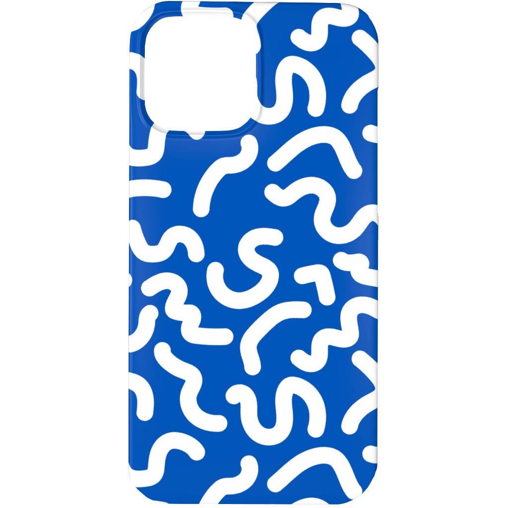 Dark Squiggles - Blue Phone Case, Silicone Liner Case, Matte, iPhone 13 Pro Max, Blue