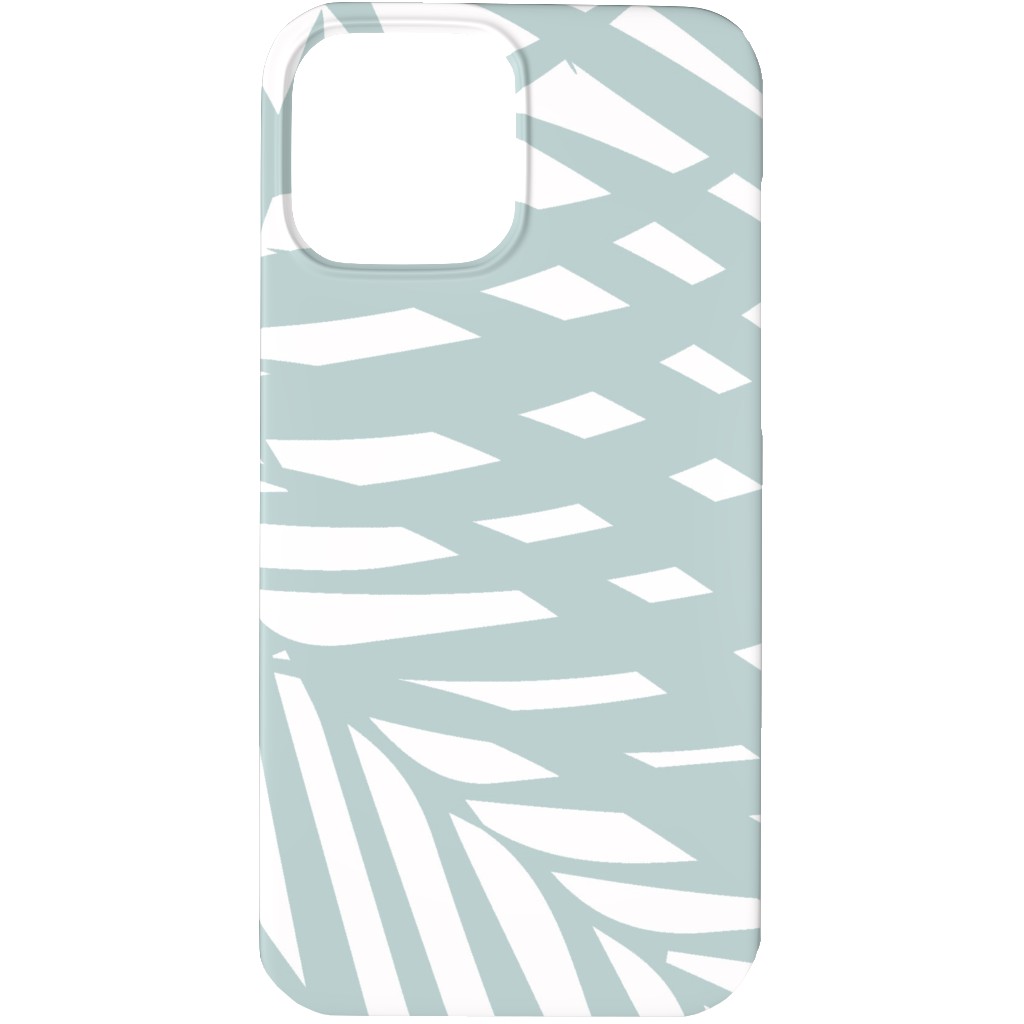 Fronds - Palladian Blue Phone Case, Silicone Liner Case, Matte, iPhone 13 Pro Max, Blue