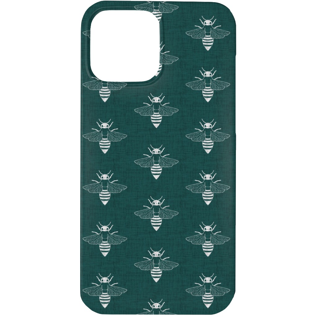 Bees in Flight - Green Phone Case, Silicone Liner Case, Matte, iPhone 13 Pro Max, Green