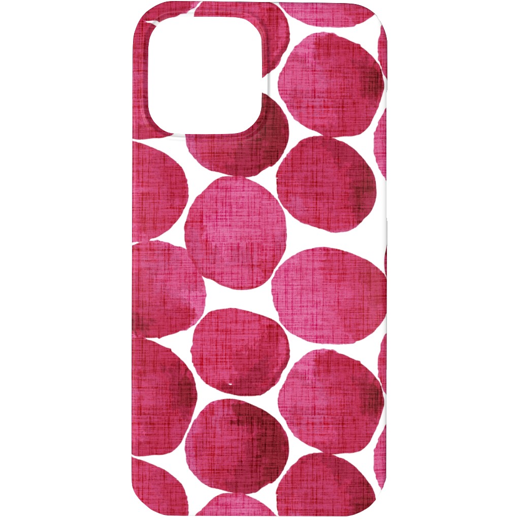 Watercolor Textured Dots - Red Phone Case, Silicone Liner Case, Matte, iPhone 13 Pro Max, Red