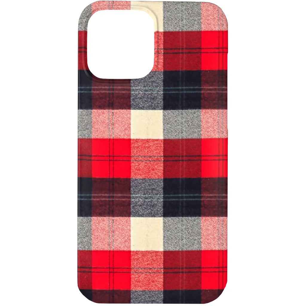 Lumberjack Flannel Buffalo Plaid - Red Phone Case, Silicone Liner Case, Matte, iPhone 13 Pro Max, Red, Red