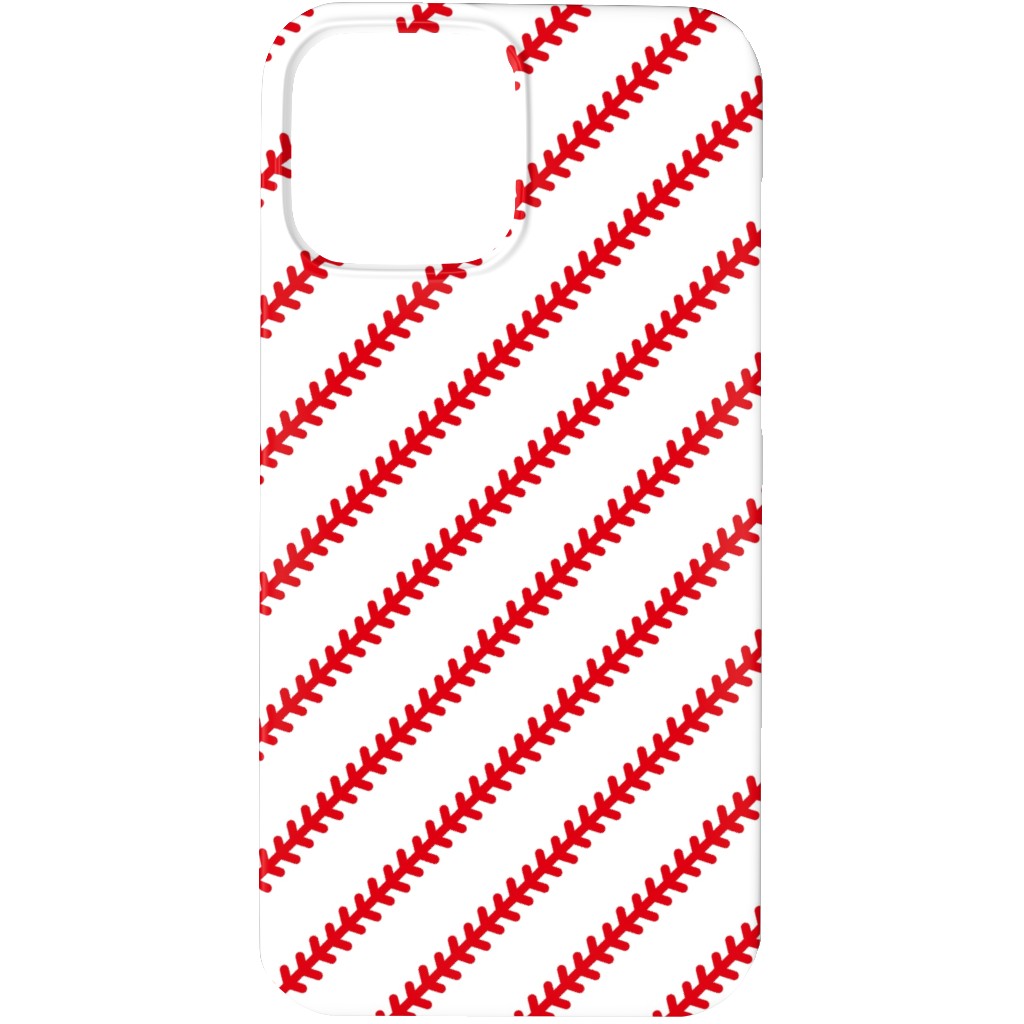 Baseball Stitch - Baseball - White Phone Case, Silicone Liner Case, Matte, iPhone 13 Pro Max, Red