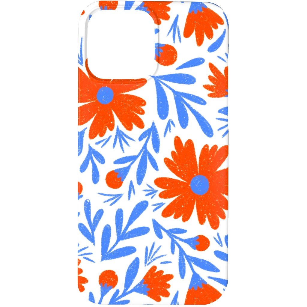 Floral Drop - Red and Blue Phone Case, Slim Case, Matte, iPhone 13 Pro Max, Blue