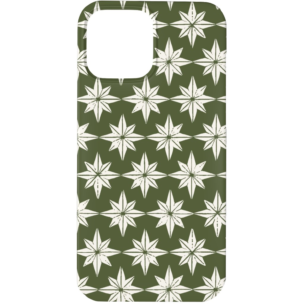 Christmas Star Tiles Phone Case, Slim Case, Matte, iPhone 13 Pro Max, Green, Forest
