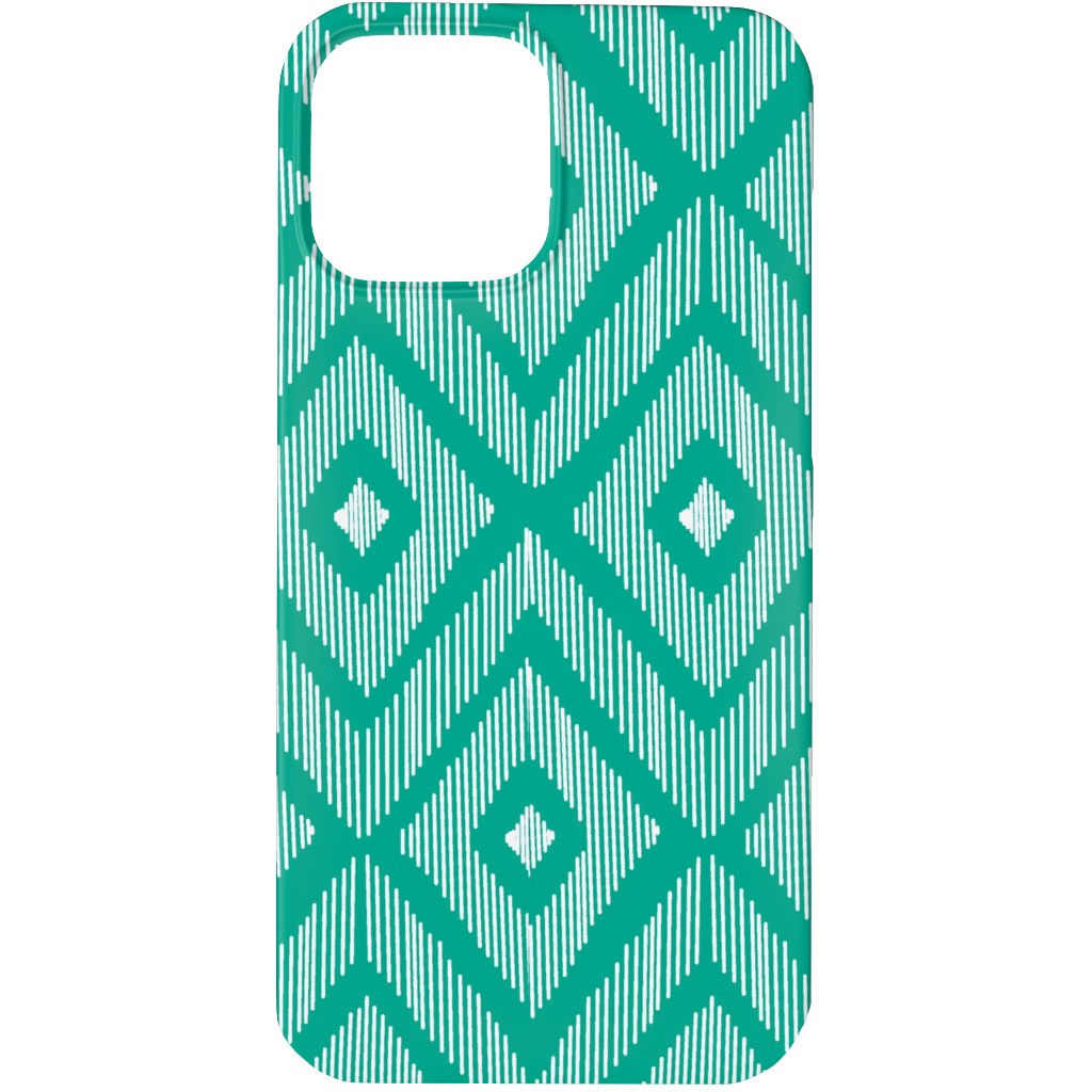 Ikat Phone Case, Slim Case, Matte, iPhone 13 Pro Max, Green, Tidal Wave