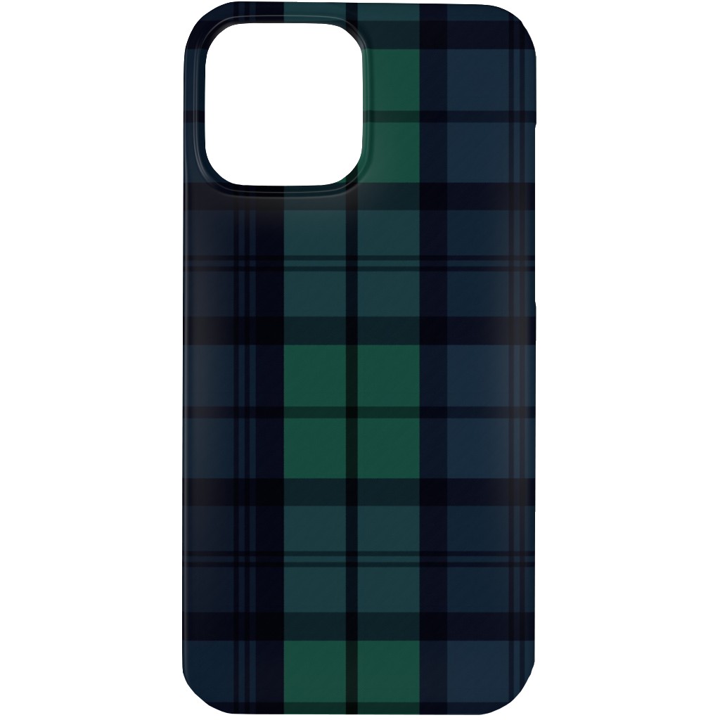 Dark Green Plaid Phone Case, Slim Case, Matte, iPhone 13 Pro Max, Green