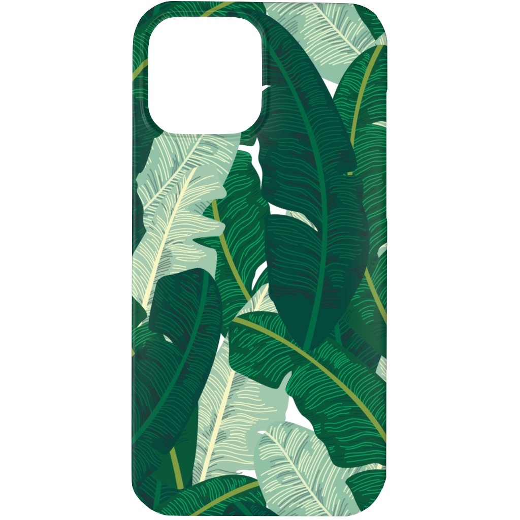 Classic Banana Leaves in Palm Springs Green Phone Case, Slim Case, Matte, iPhone 13 Pro Max, Green