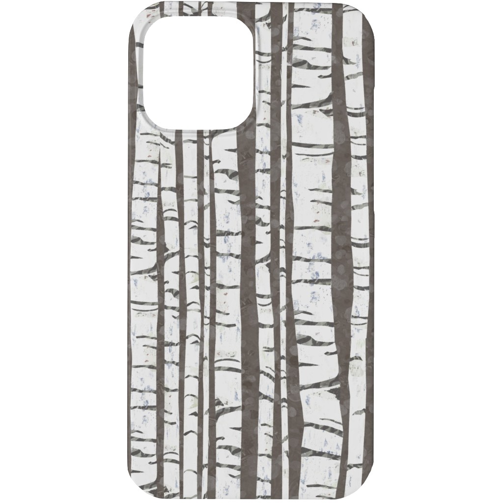Birch Forest - Gray Phone Case, Slim Case, Matte, iPhone 13 Pro Max, Gray