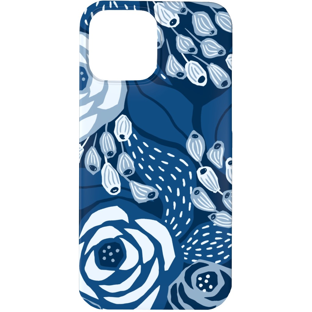 Papercut Roses Phone Case, Slim Case, Matte, iPhone 13 Pro Max, Blue