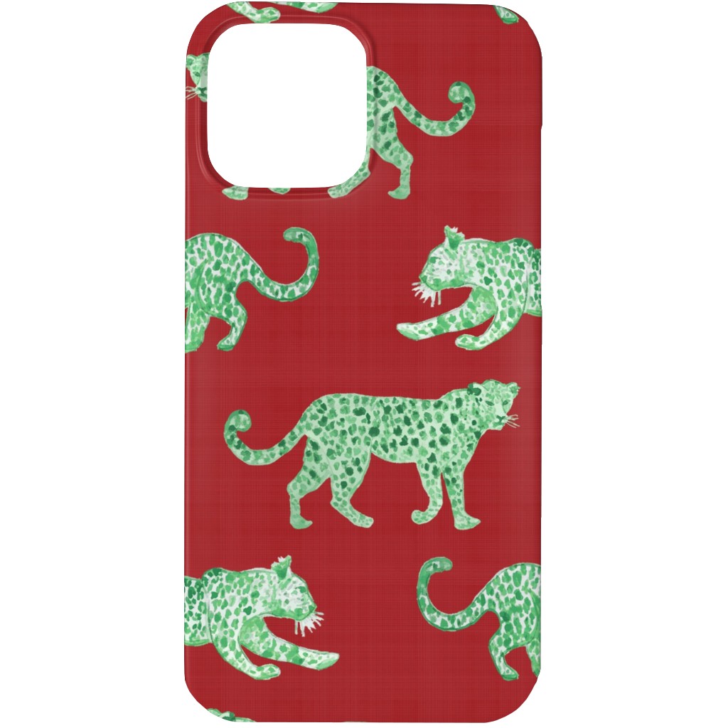 Leopard Parade Phone Case, Slim Case, Matte, iPhone 13 Pro Max, Red