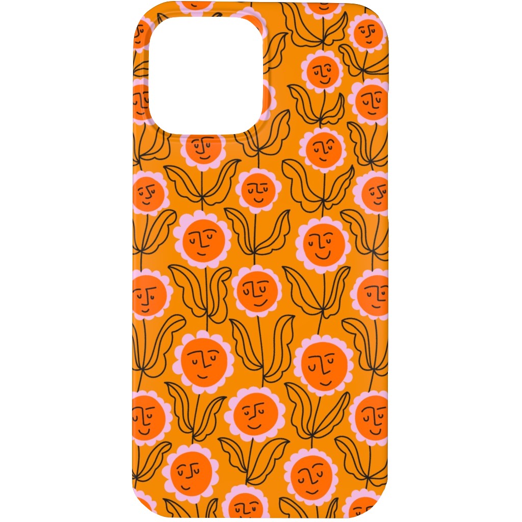 Happy Marigold Vine - Orange Phone Case, Silicone Liner Case, Matte, iPhone 13 Pro, Orange