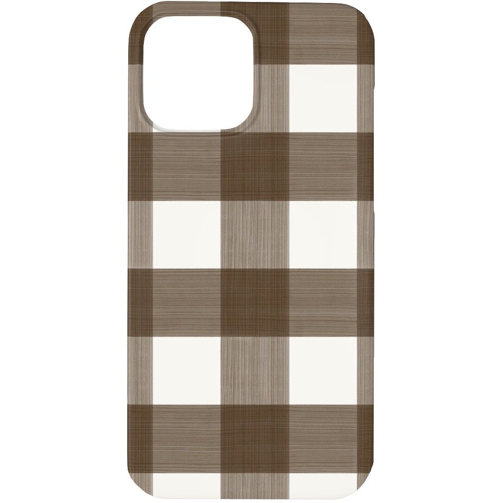 Cross Hatch Plaid Phone Case, Silicone Liner Case, Matte, iPhone 13 Pro, Brown